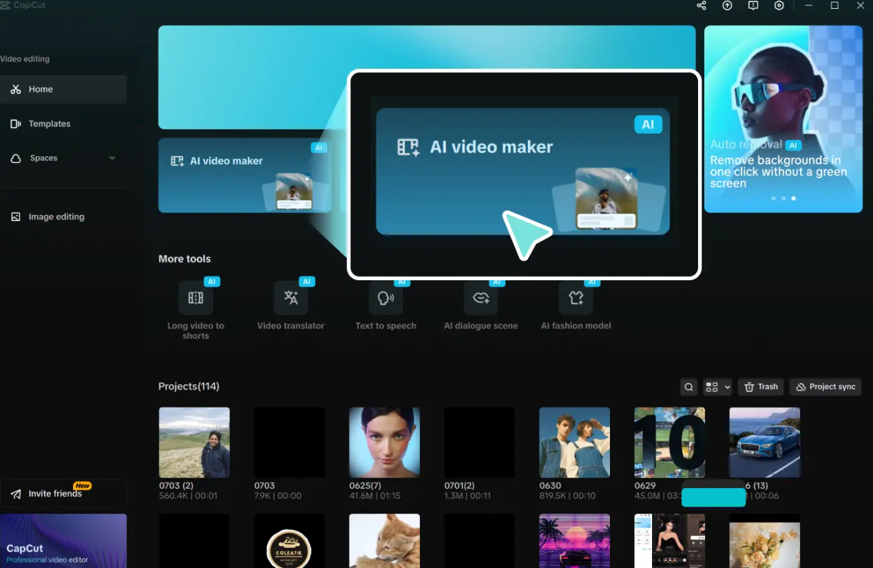 Launch the AI video editor