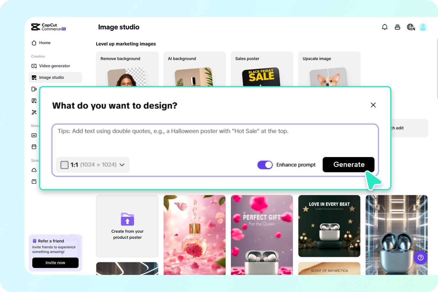 Generate agent image with AI