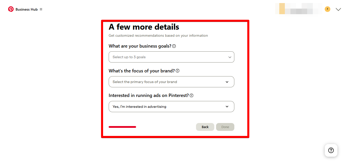 Adding business details