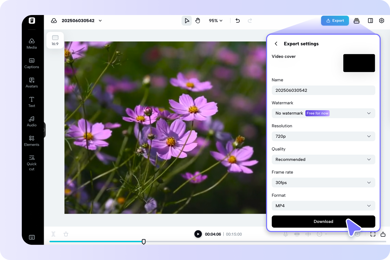 I-export ang iyong stock video