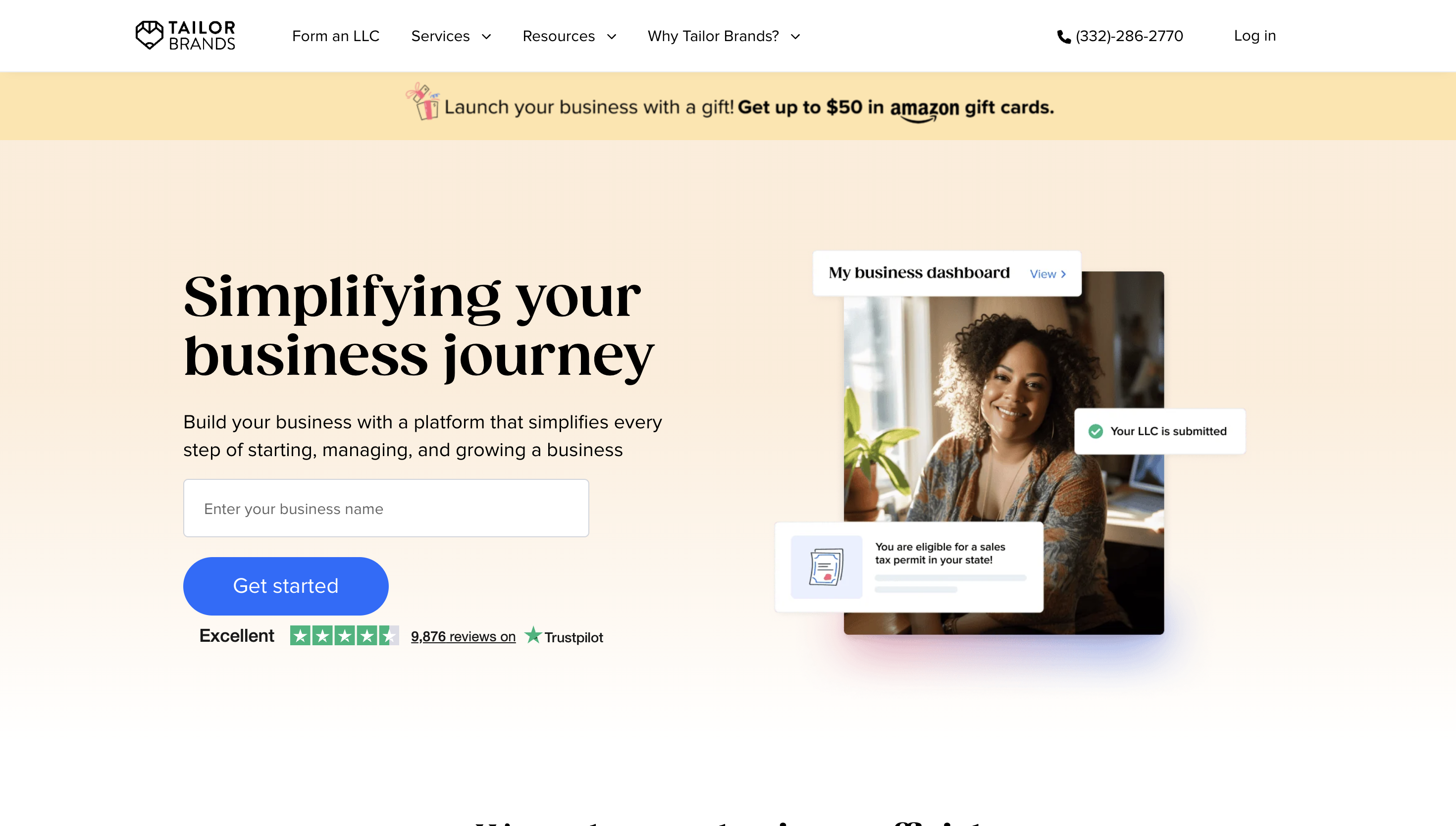 Tailor Brands interface