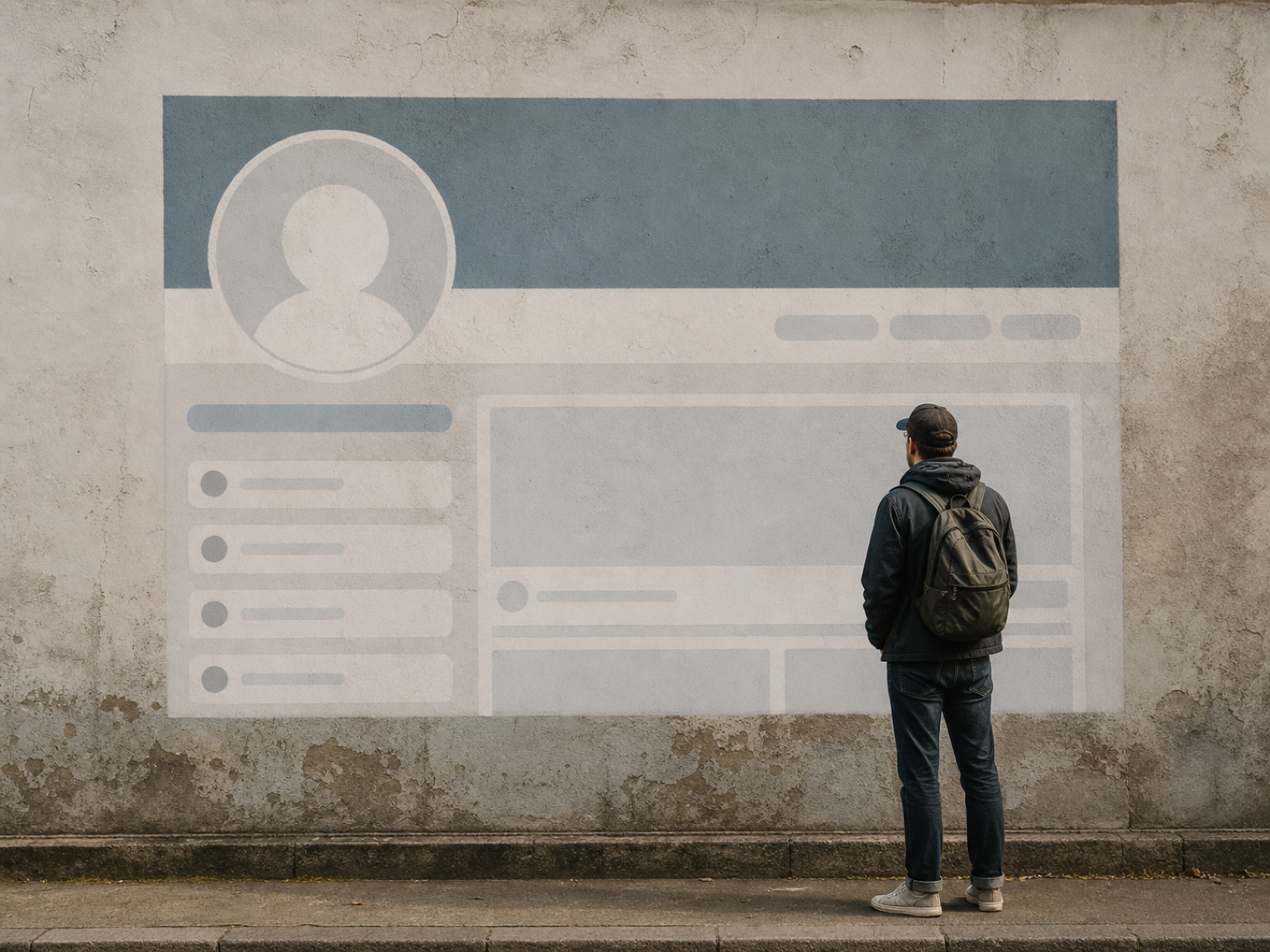 Verwittertes Profilwandbild
