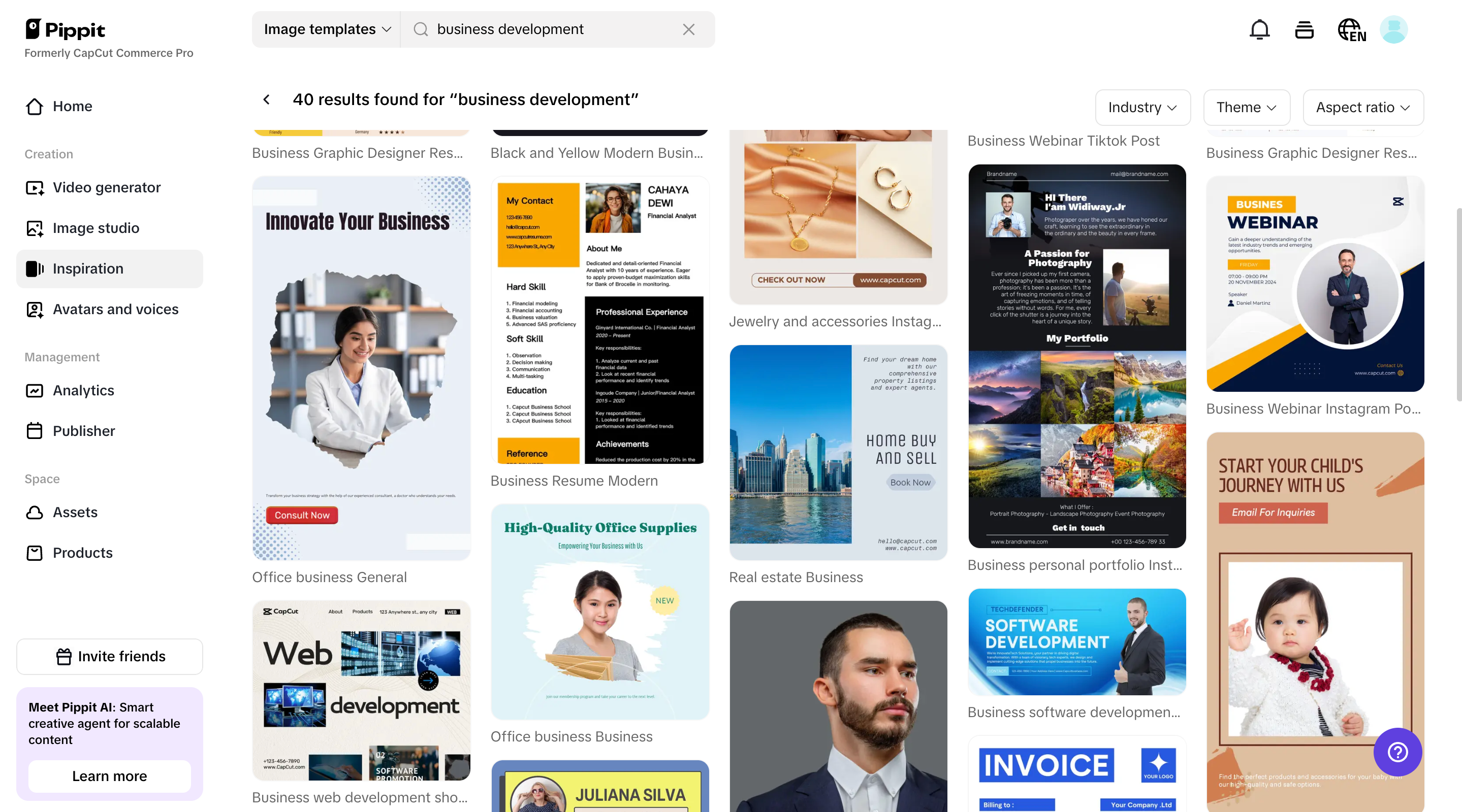 Sign up and access Inspiration