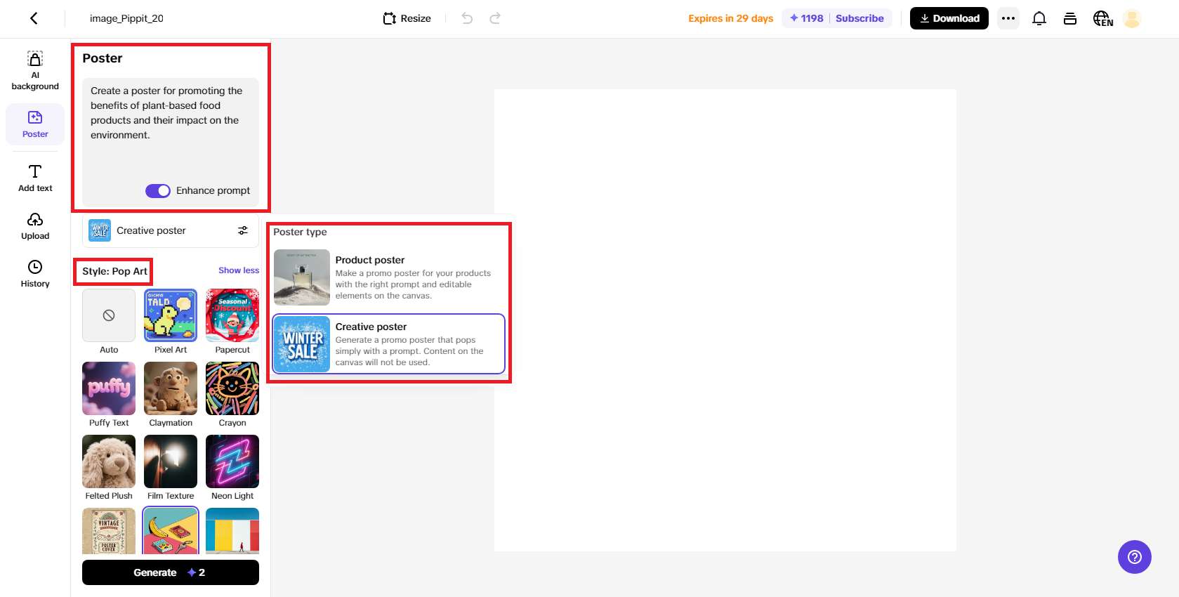 Generate your poster