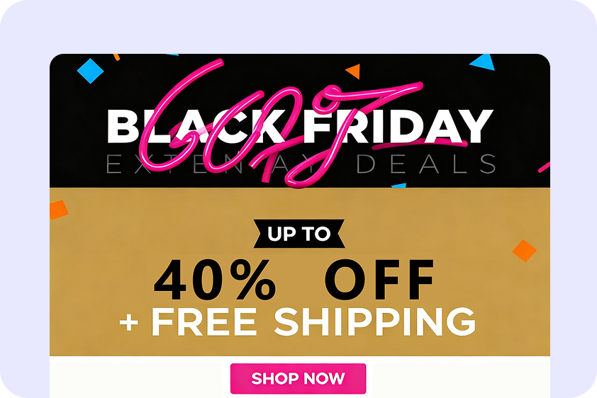 Ontwerp dynamische Black Friday video-advertenties voor sociale media