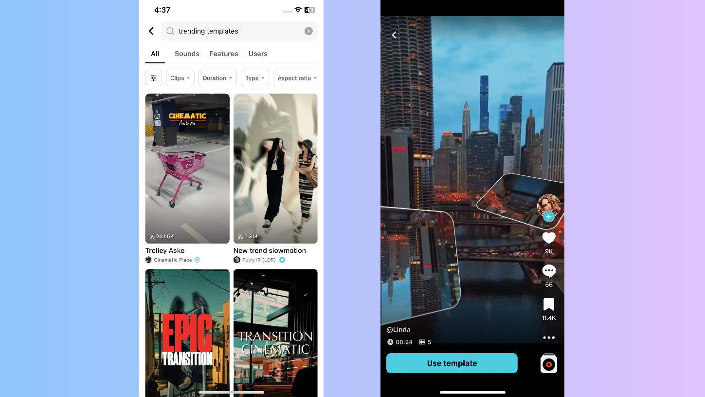Browse and choose the template