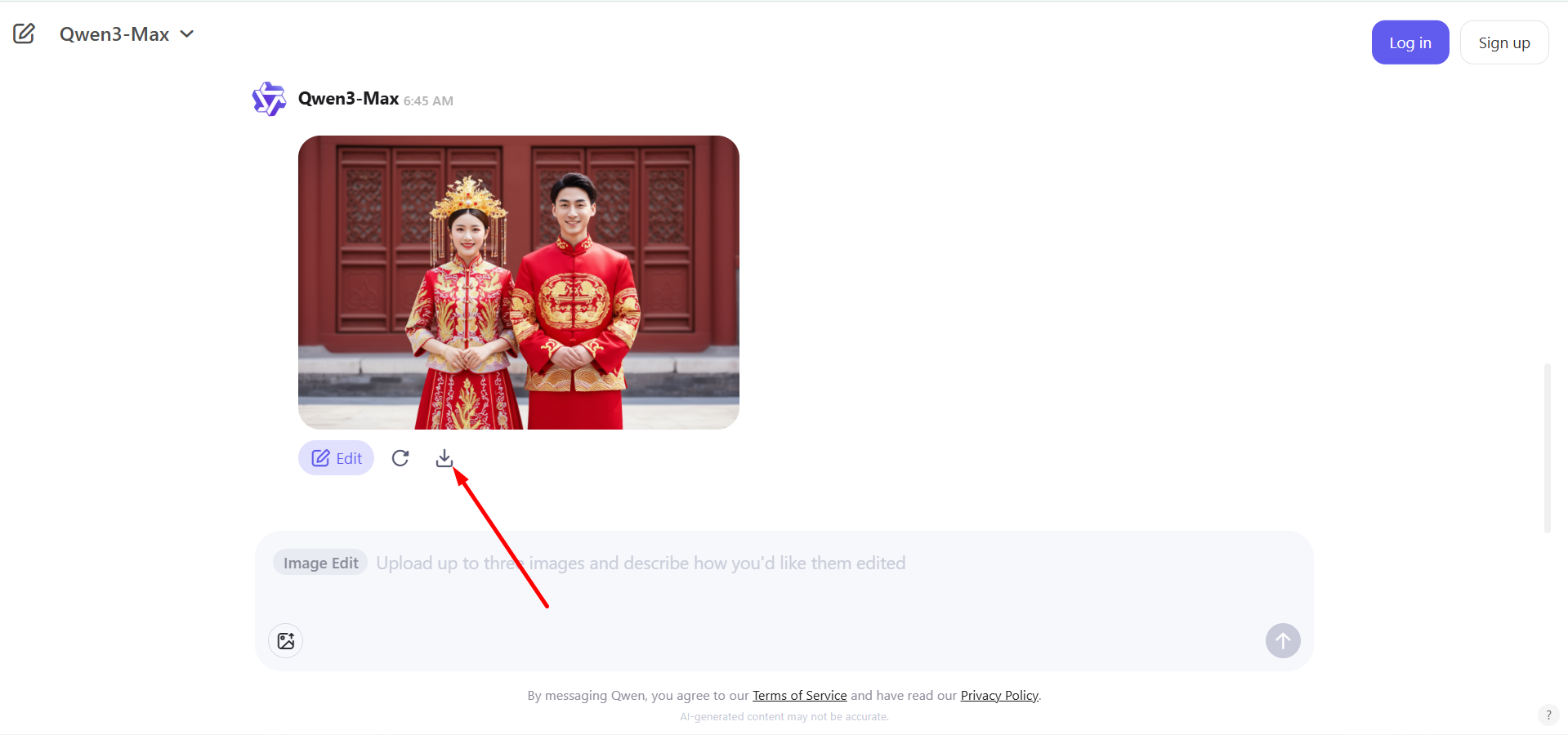 Ladda ner den slutliga bilden från Qwen Image Edit