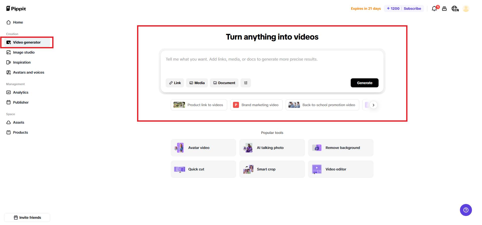 AI-powered video generator