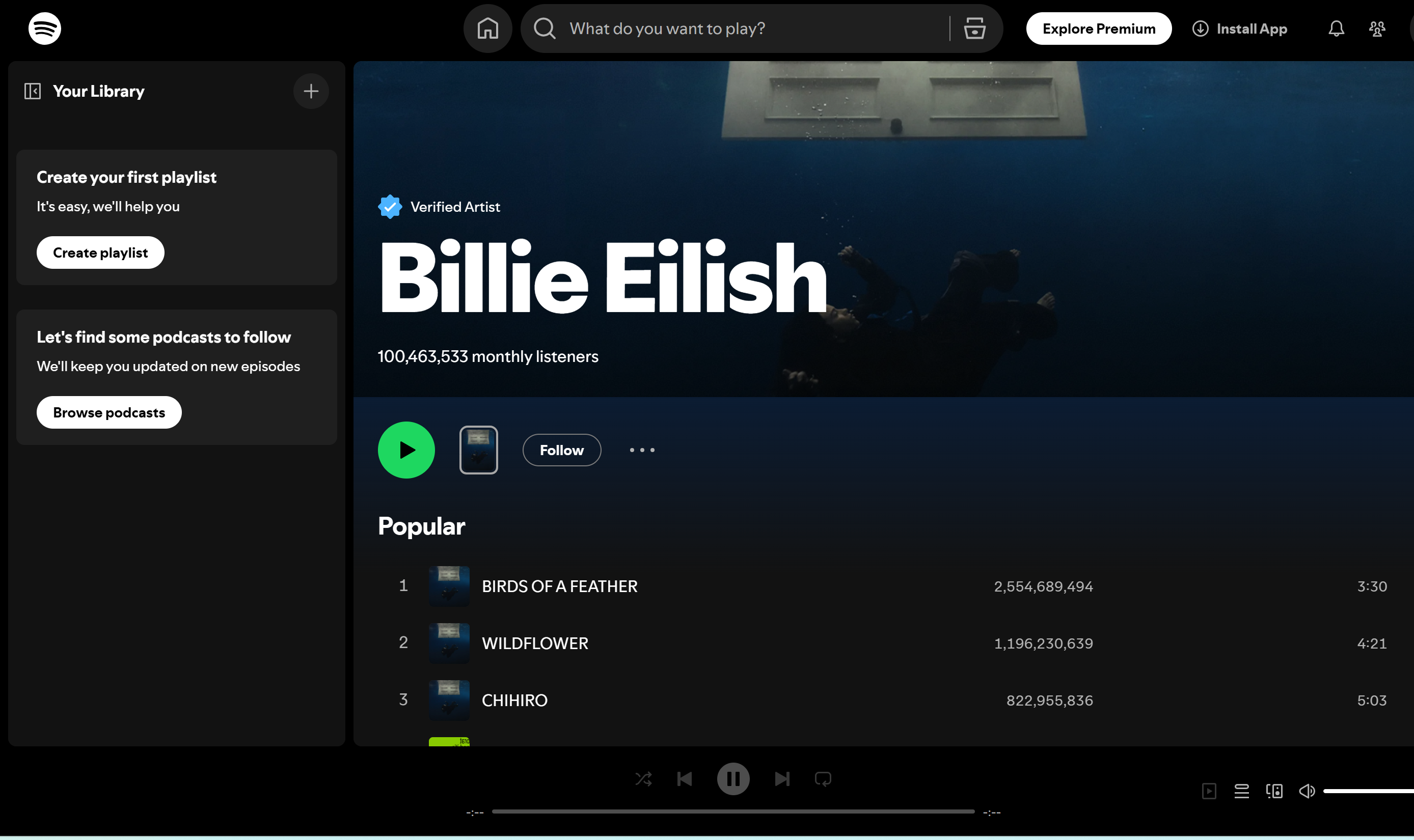 Billie Eilish - den mest streamade artisten på Spotify med mörk popmusik