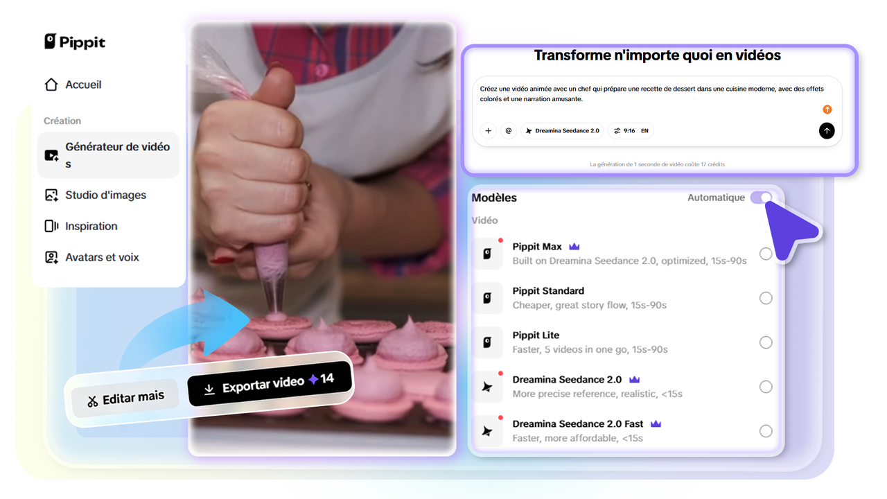 Générez votre vidéo selon vos besoins