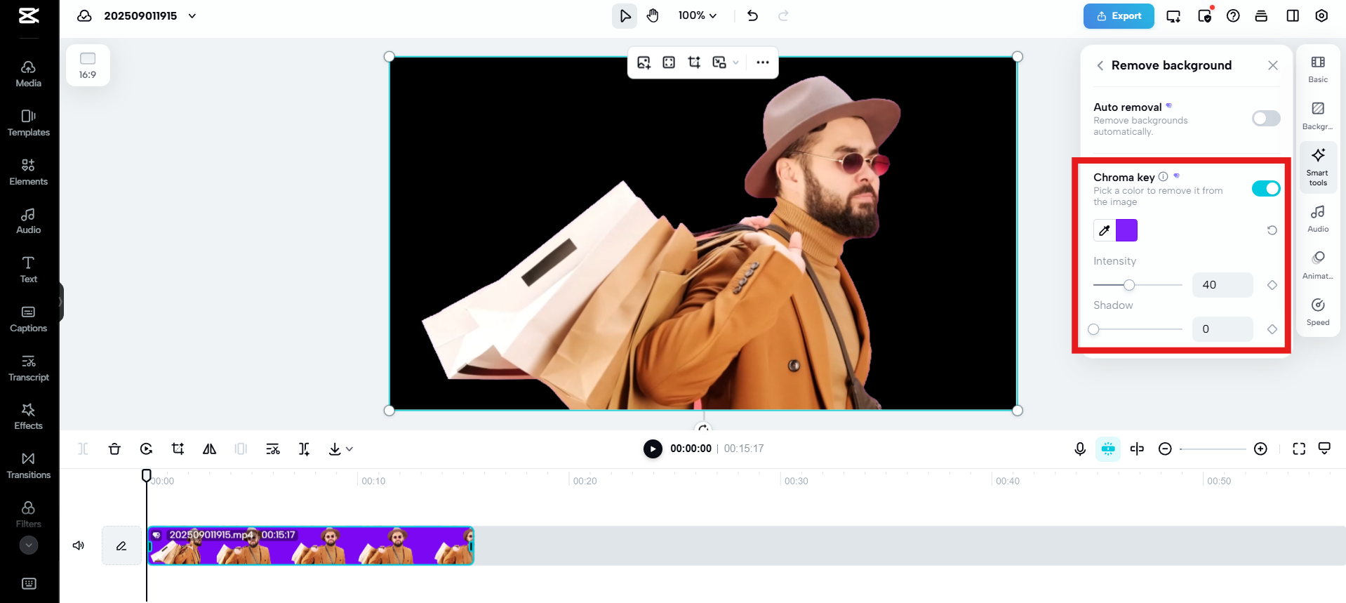 Adjust intensity and shadows