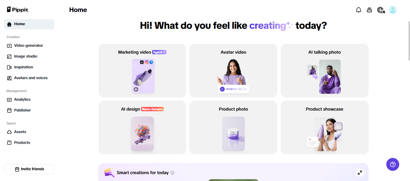 Pippit home page