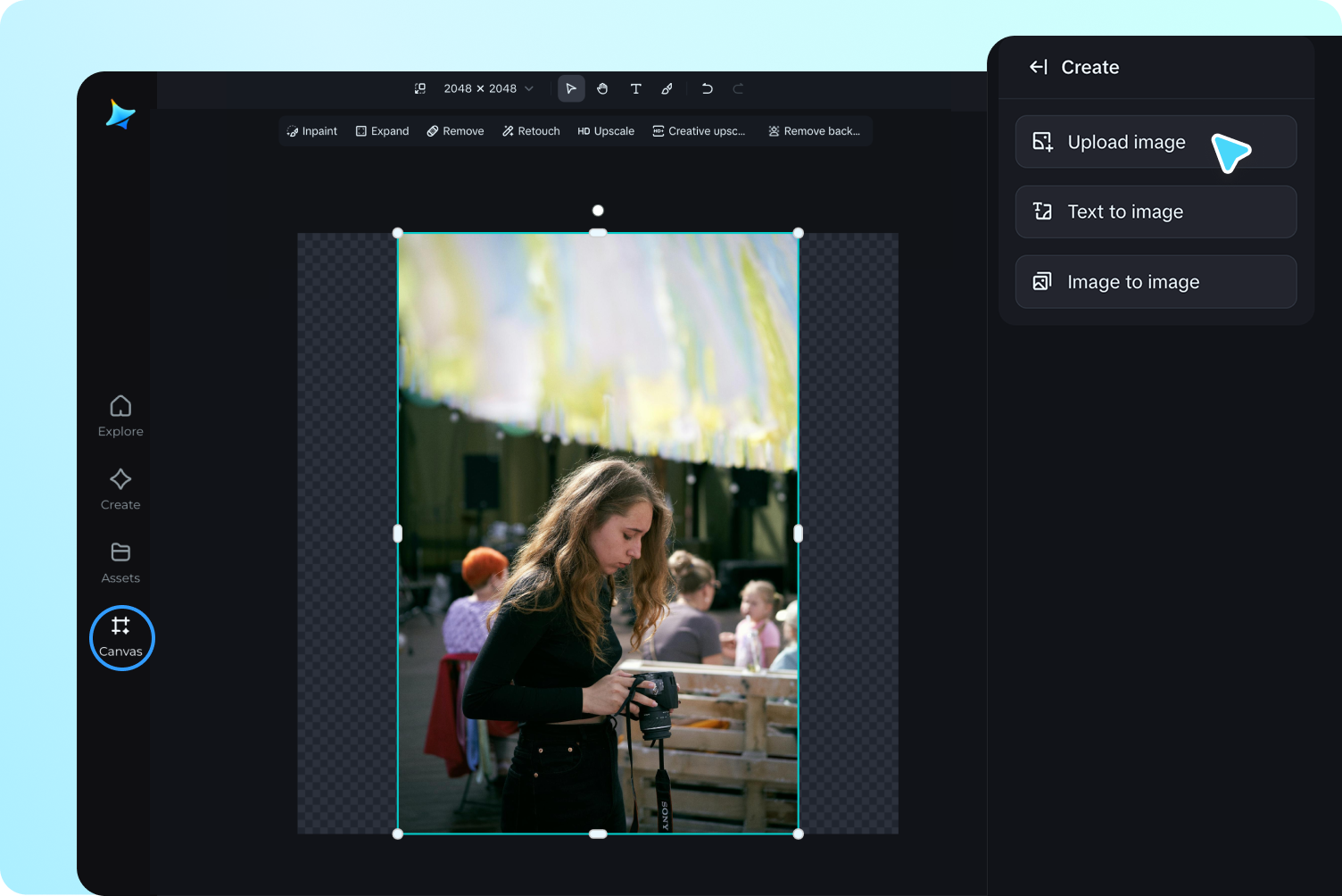  upload your image to canvas