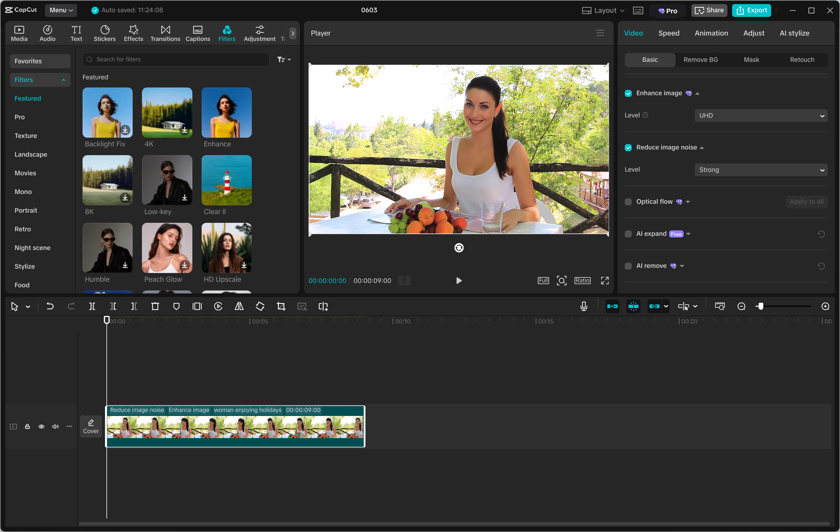 Interface of the CapCut desktop video editor - an effortless way to enhance images on PC