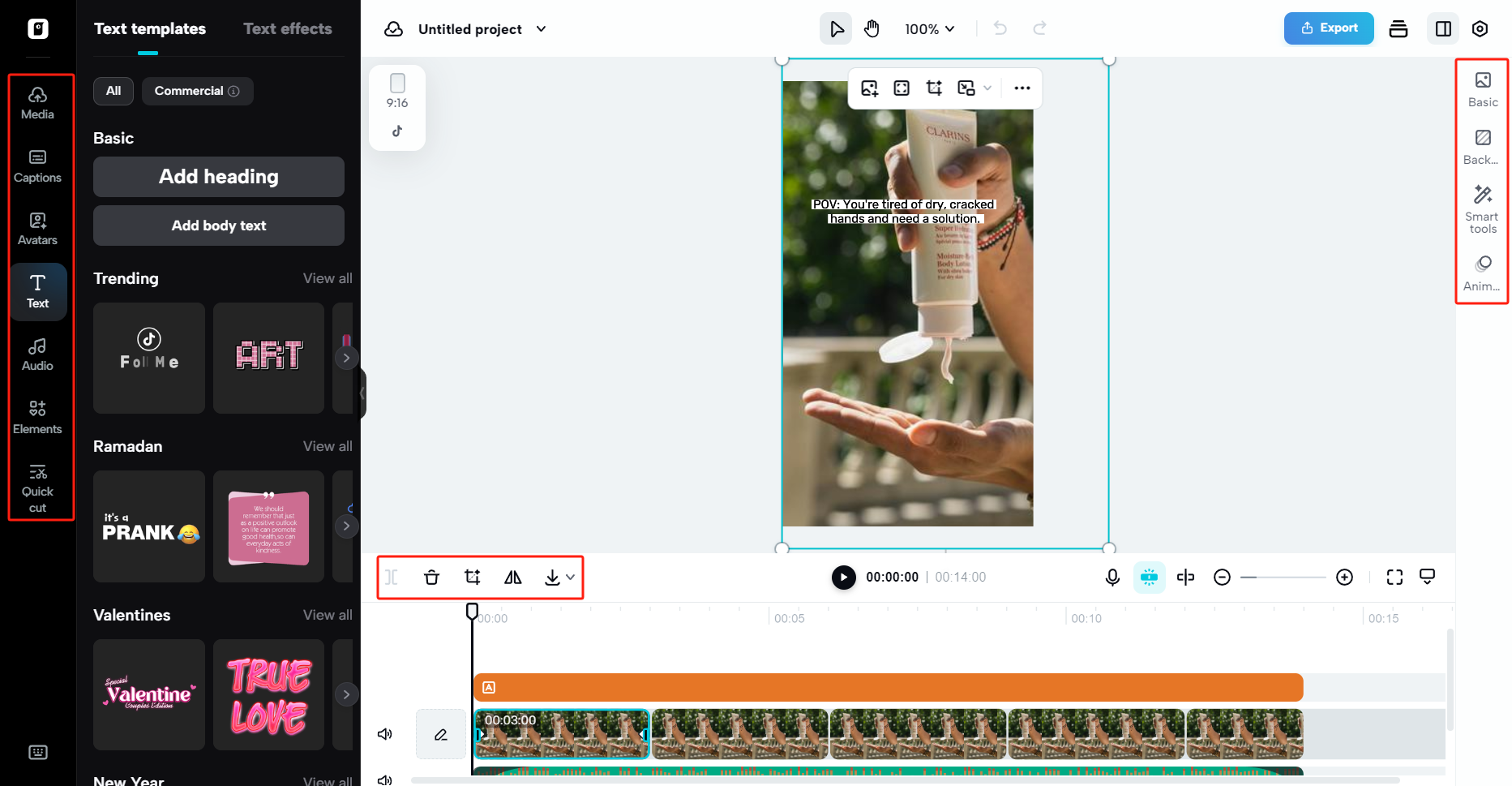 Video editor in Pippit