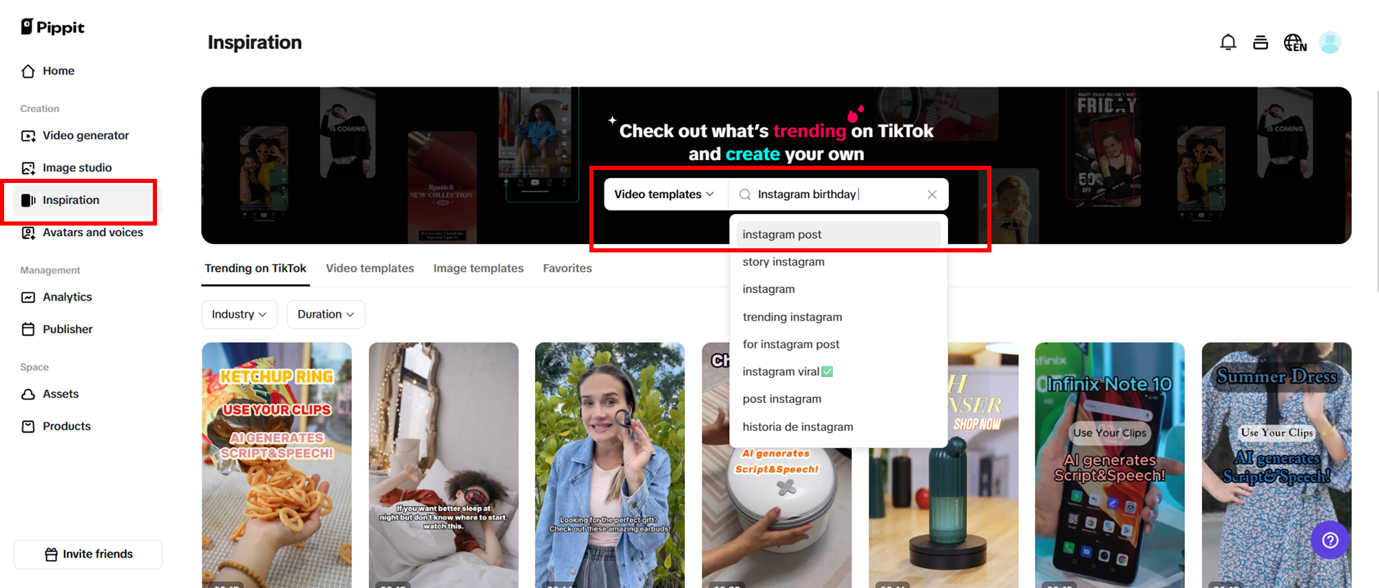 Navigate inspiration