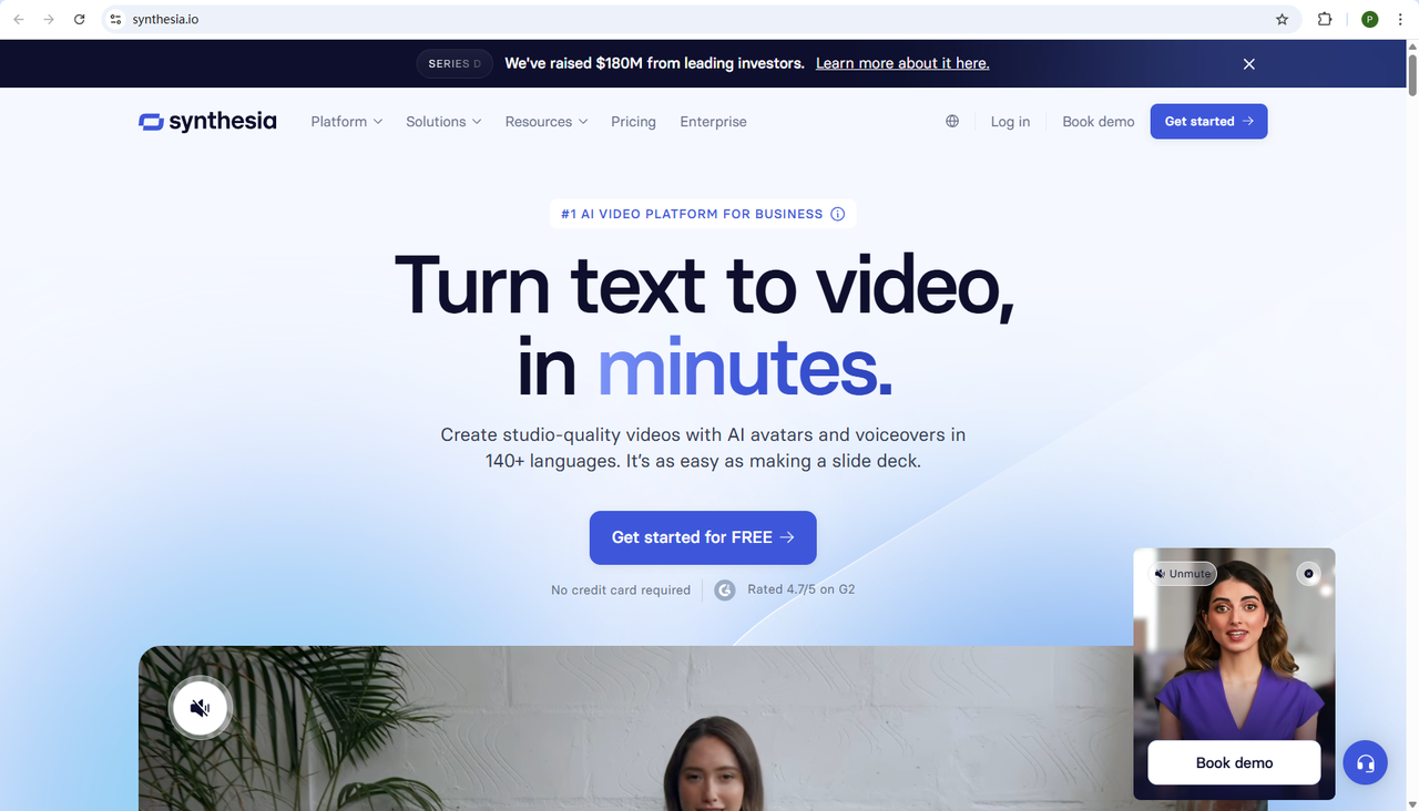 Synthesia AI interface