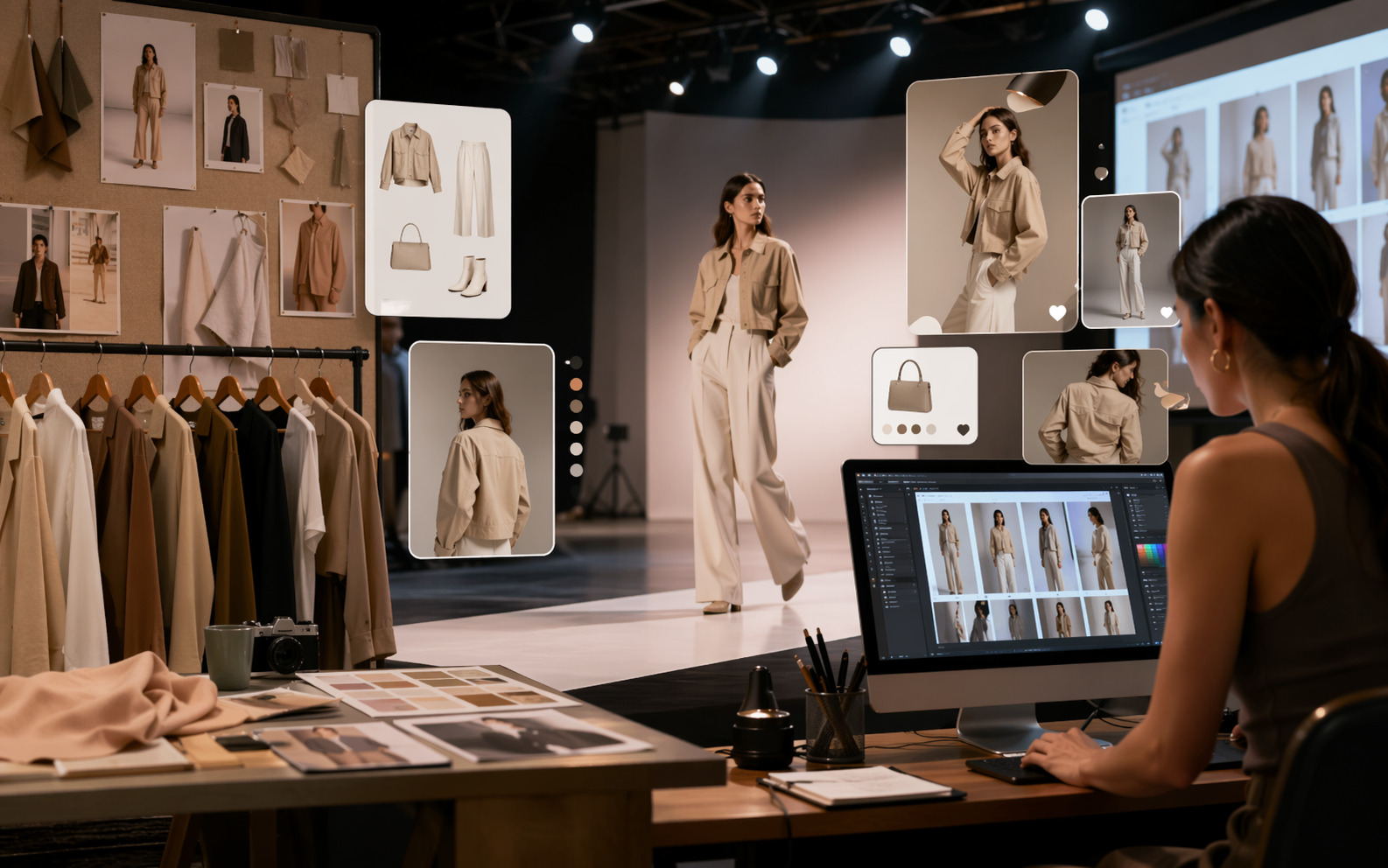 AI Lookbook feature highlight scene 1 created for Pippit marketing visuals