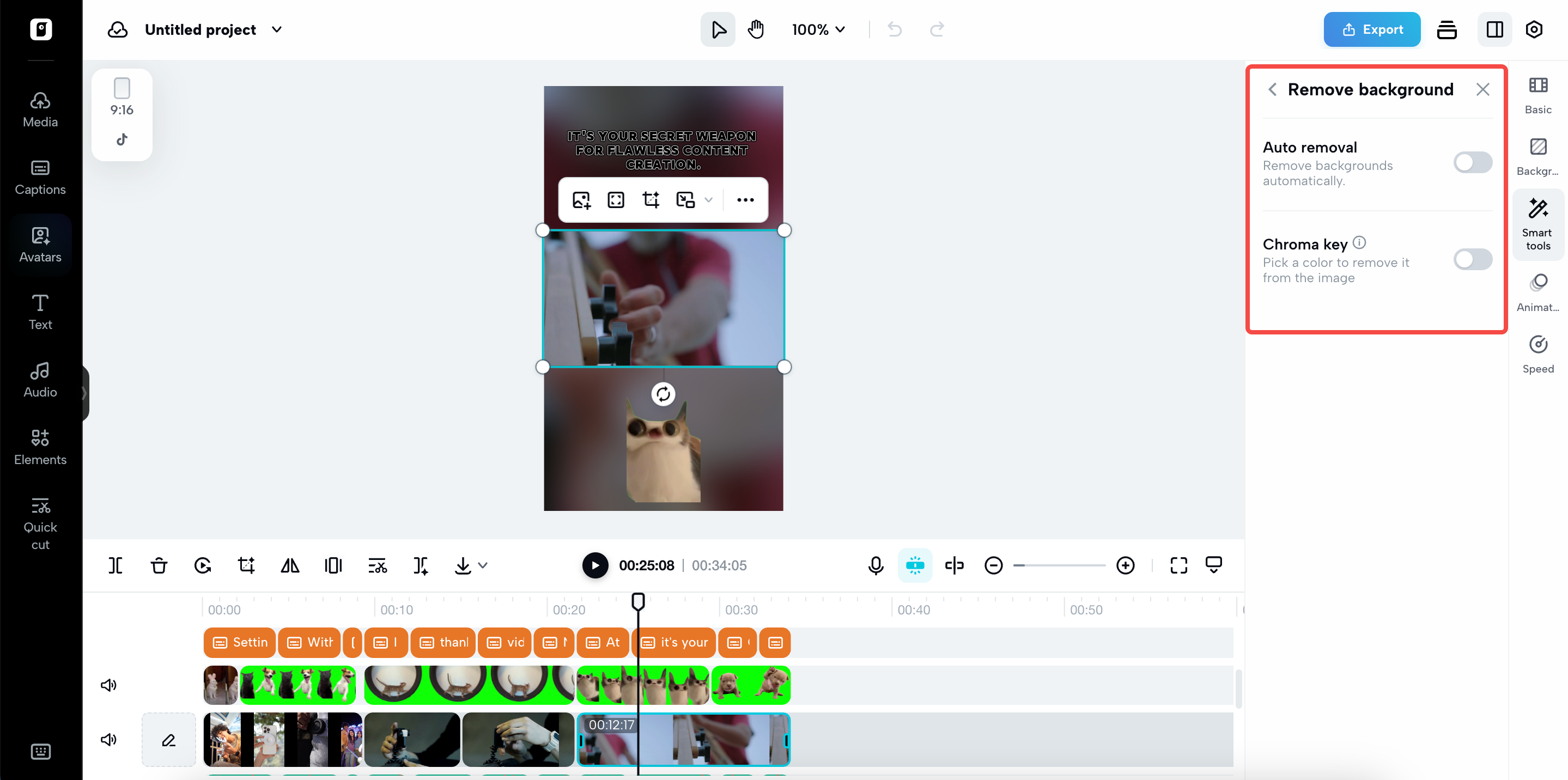Smart background removal
