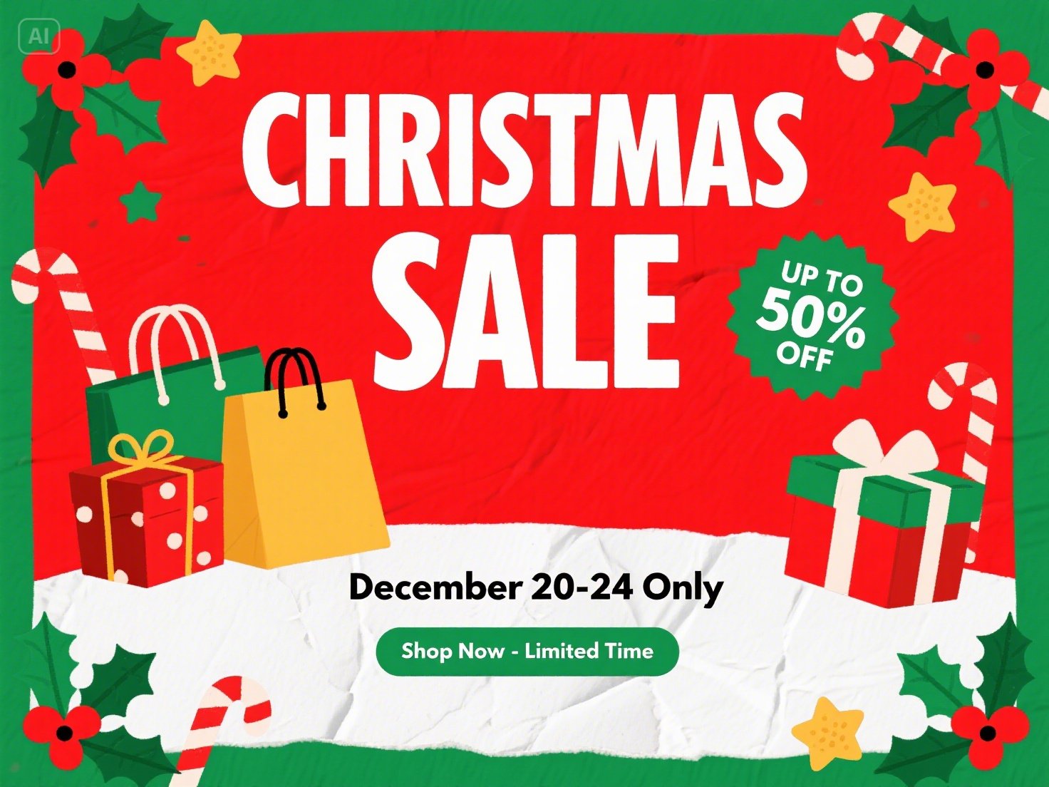 Flyer pour Noël de vente au détail