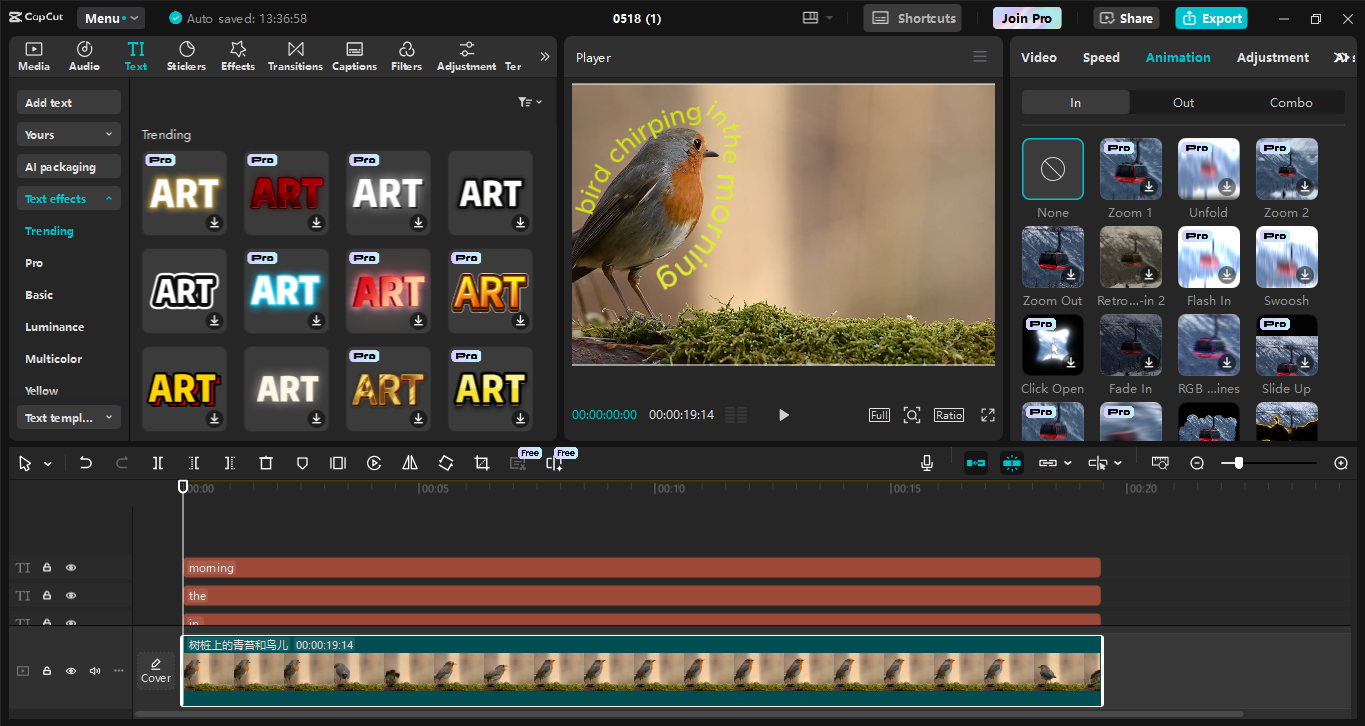 Interface of the CapCut desktop video editor - a user-friendly tool to wrap text in a video