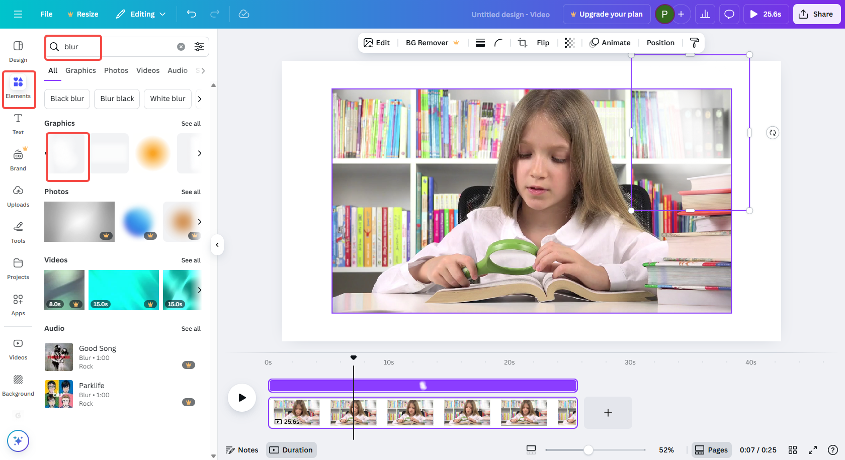 החל אפקט טשטוש