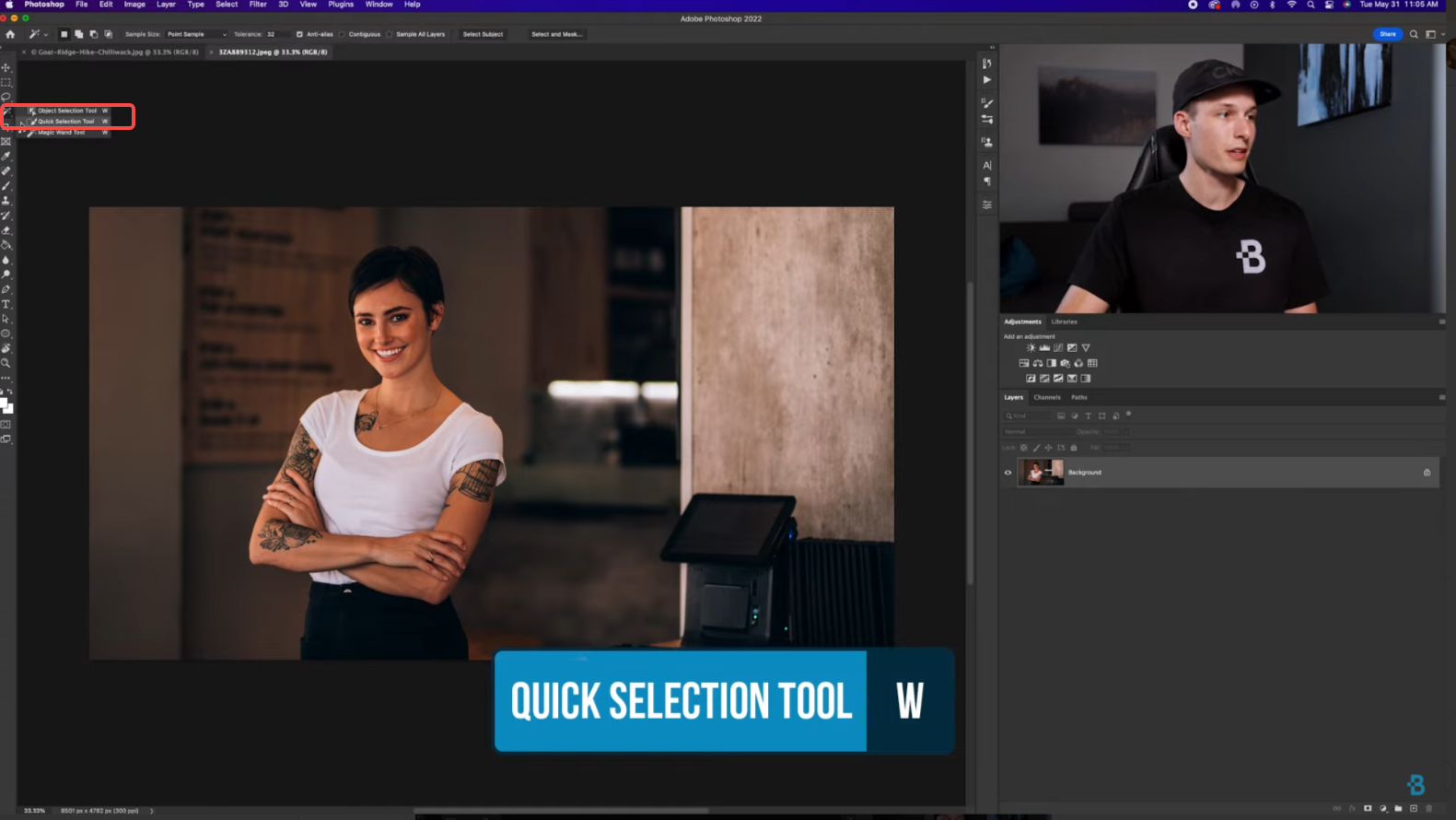 Open and access the Quick Selection Tool
