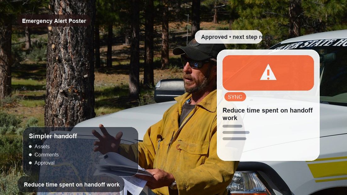 Emergency Alert Poster Maker realistic image for reduce time spent on handoff work