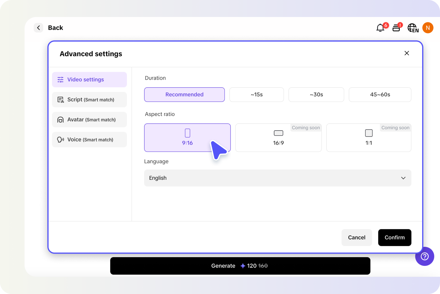Customize video settings 