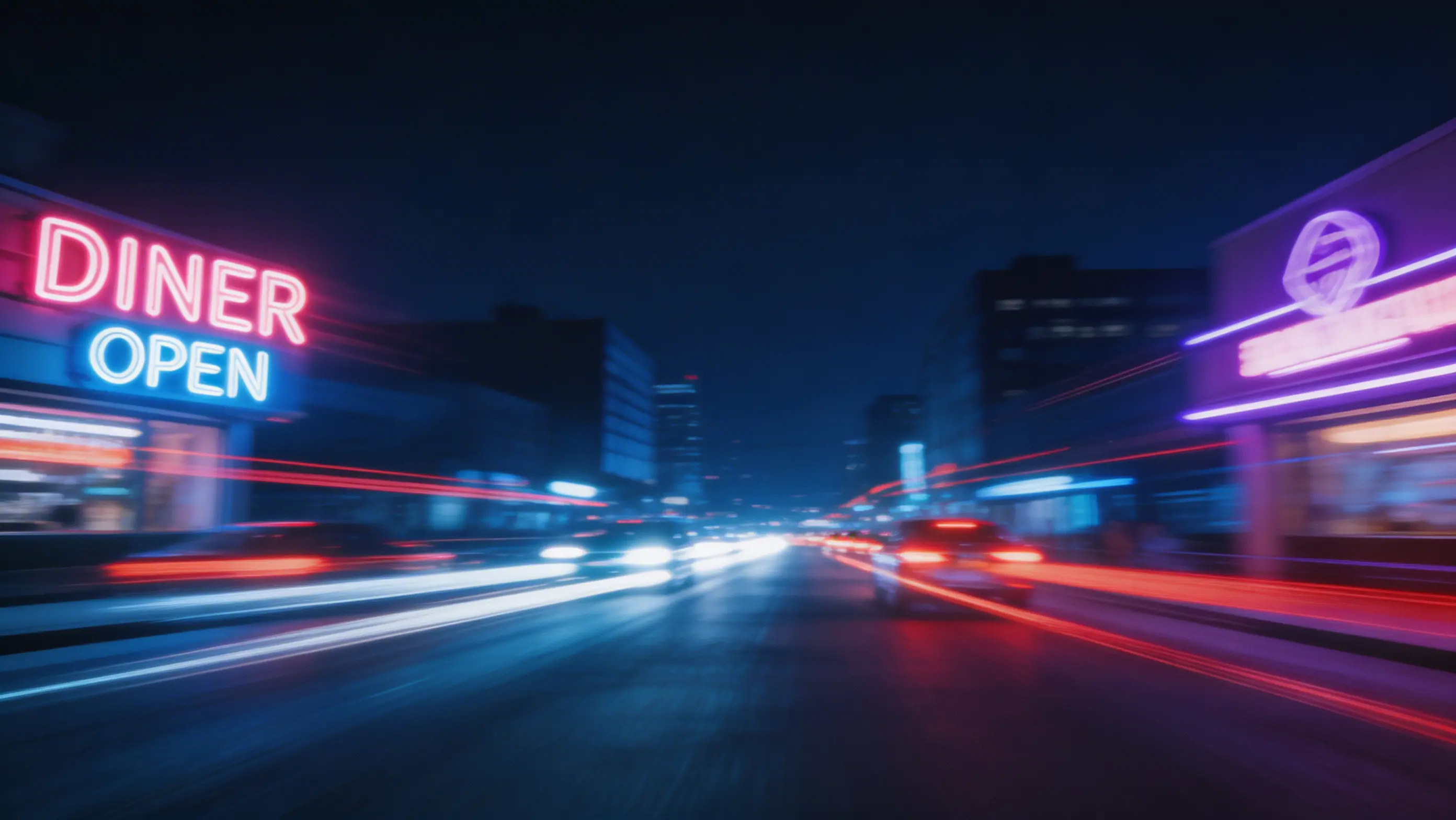 Lampu neon bergaris dengan kabur gerakan