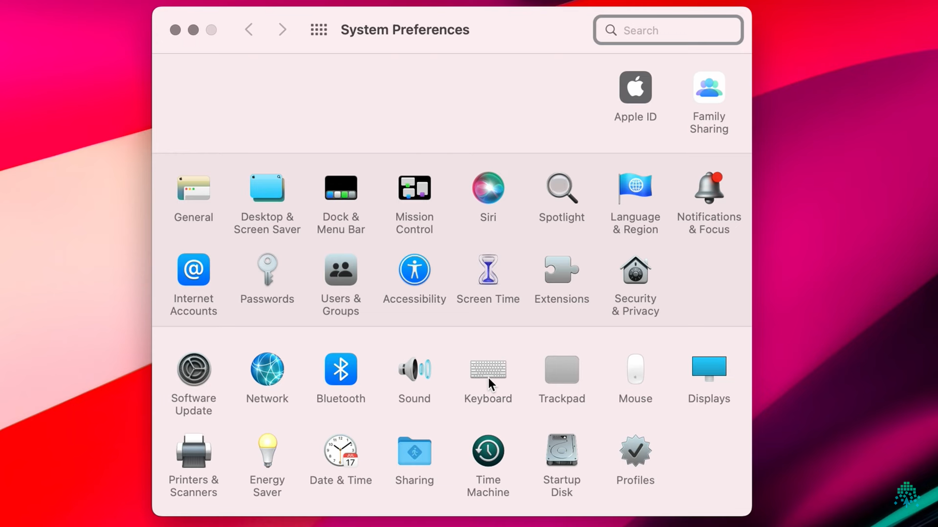 Opening System Preferences on Mac