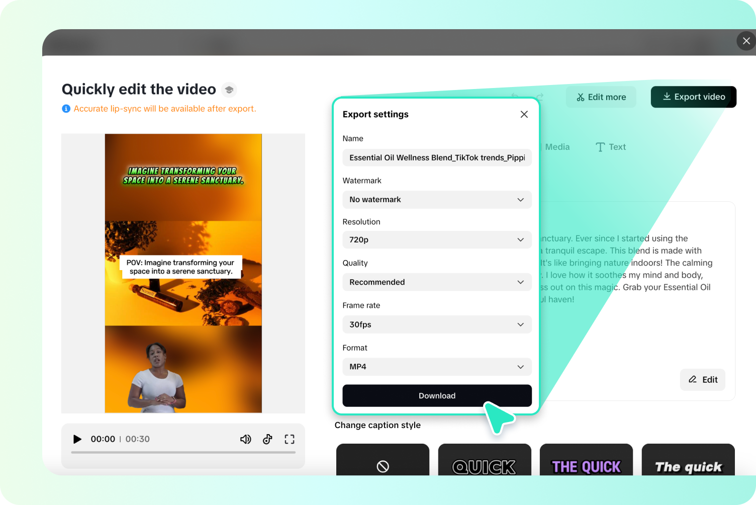 Finalize and export your video