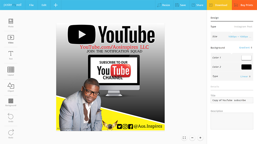 PosterMyWall - a poster-making online free tool