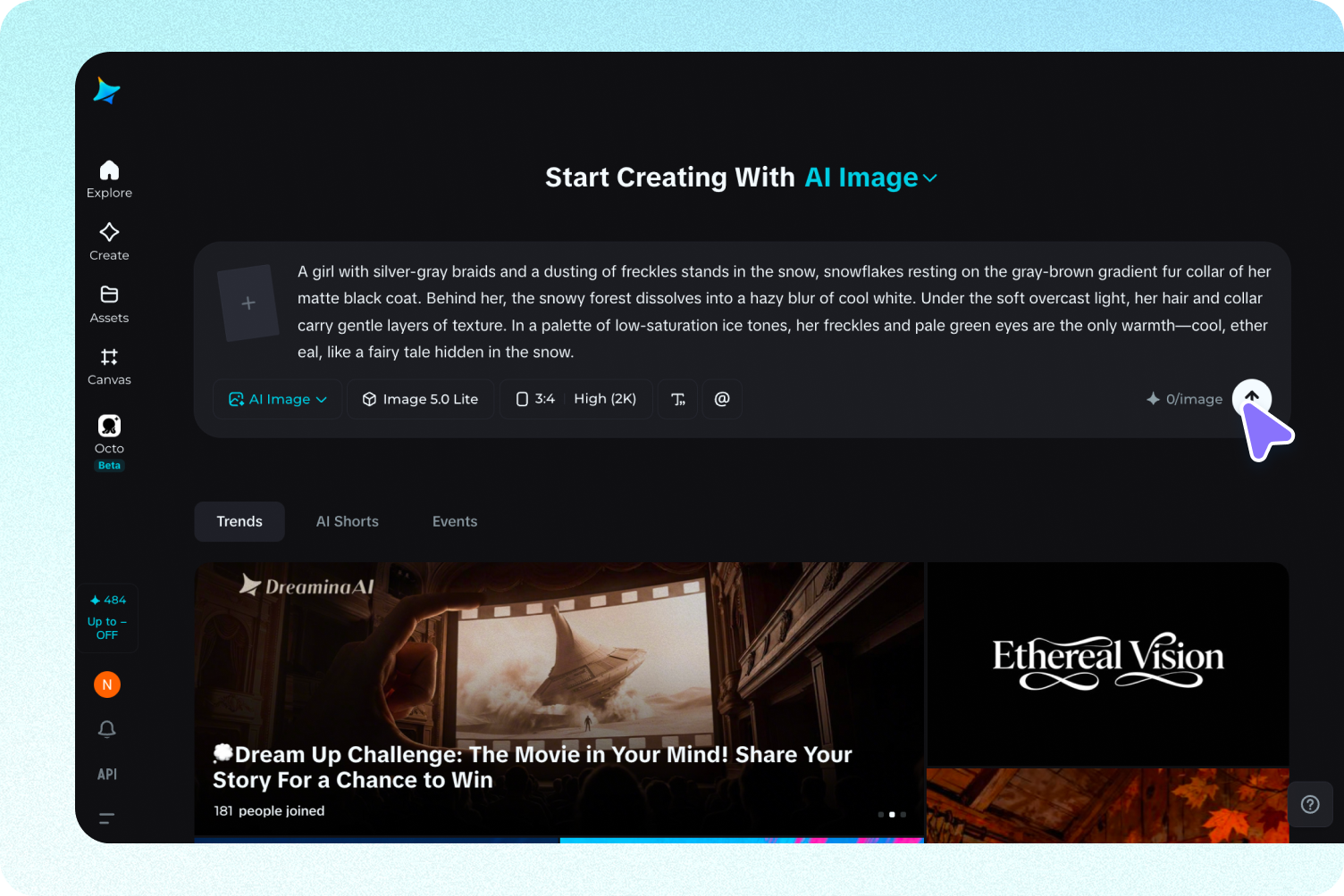Open the image generator and write your prompt