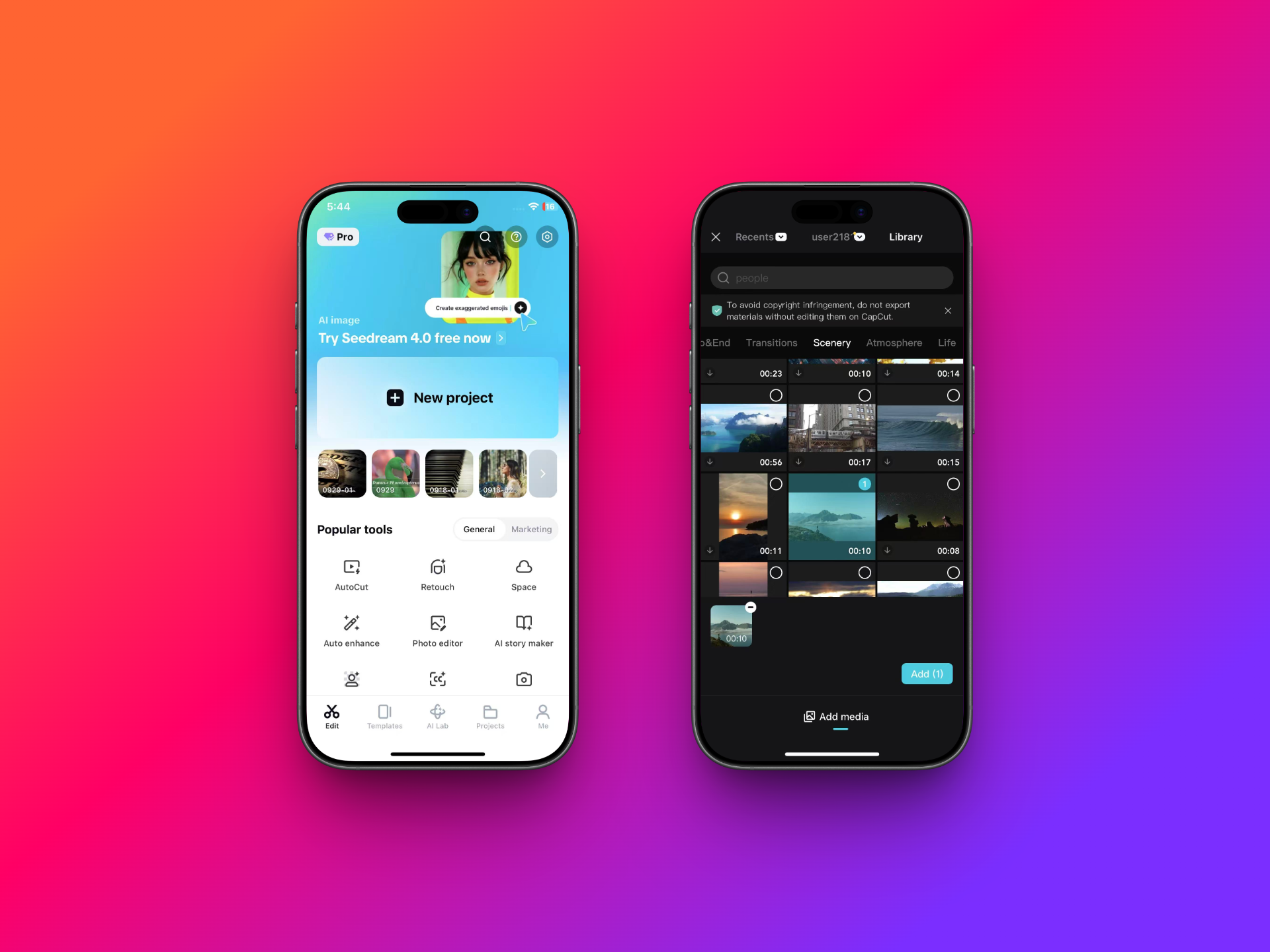 Select the new project option