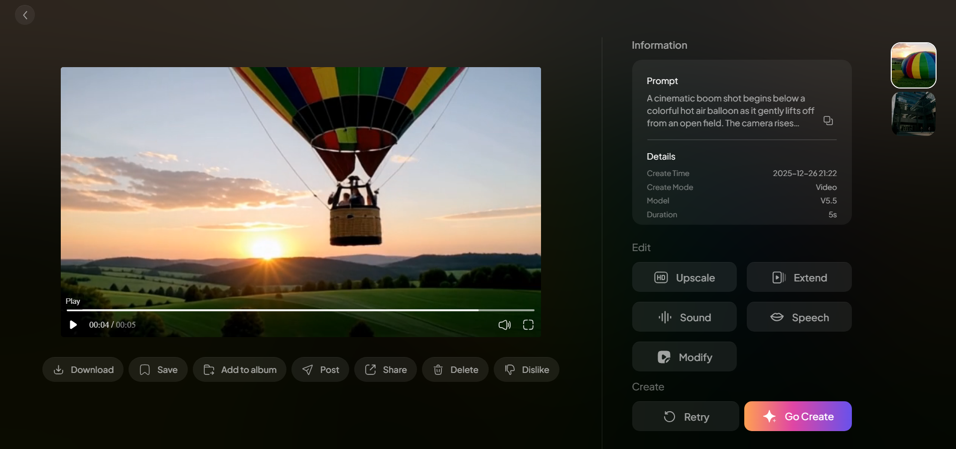 PixVerse interface