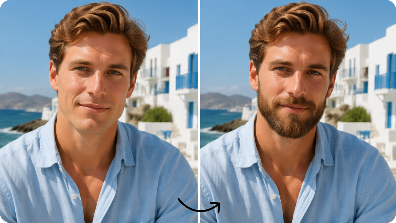 Add any beard style to any photo with image-to-image
