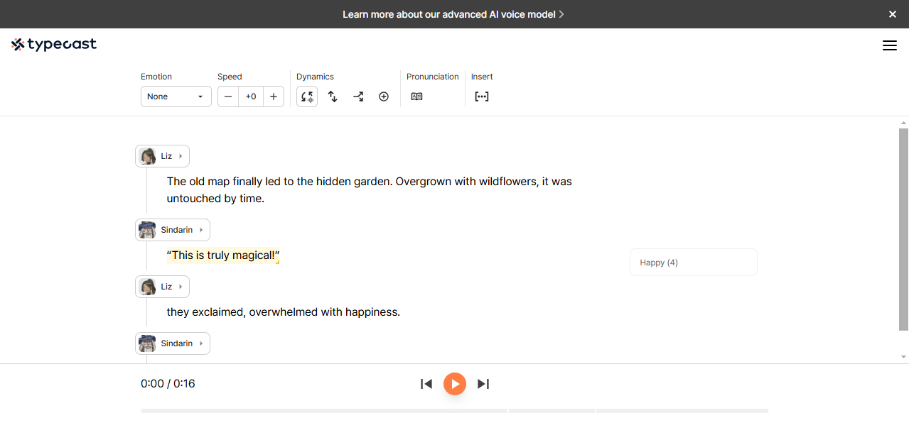 Typecast meme voice generator