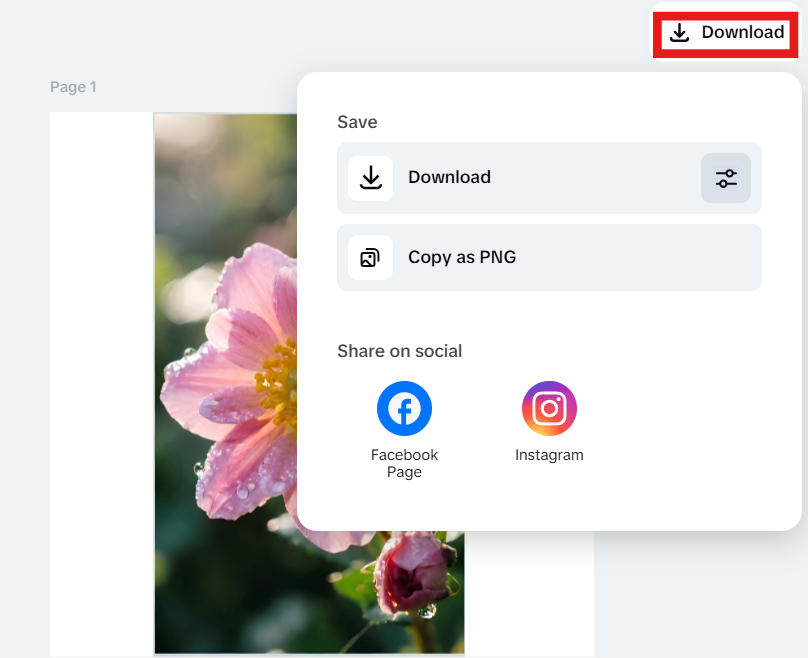 Export your photo