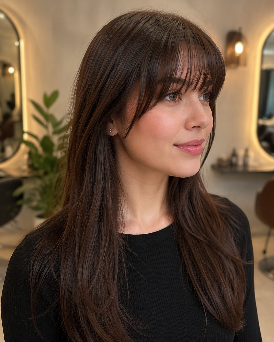 Dreamina virtuella smällar försök på snabb exempel 4: Side-Swept Bangs Test