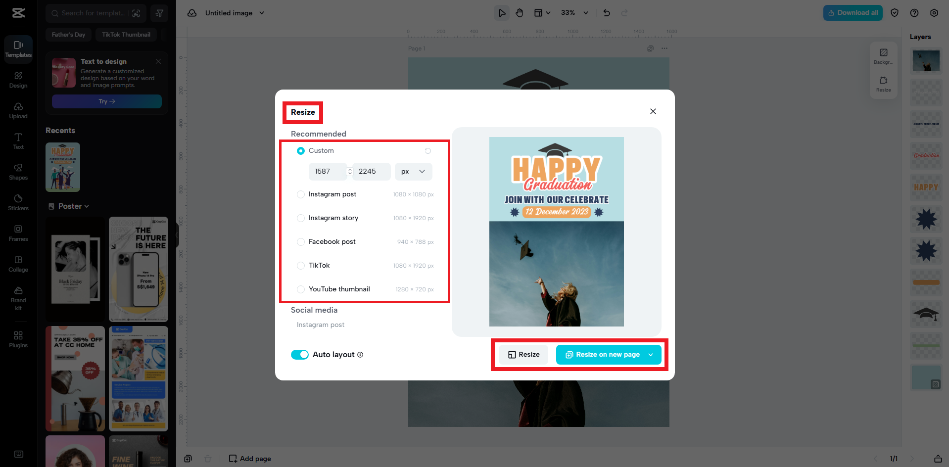 Select your new resolution
