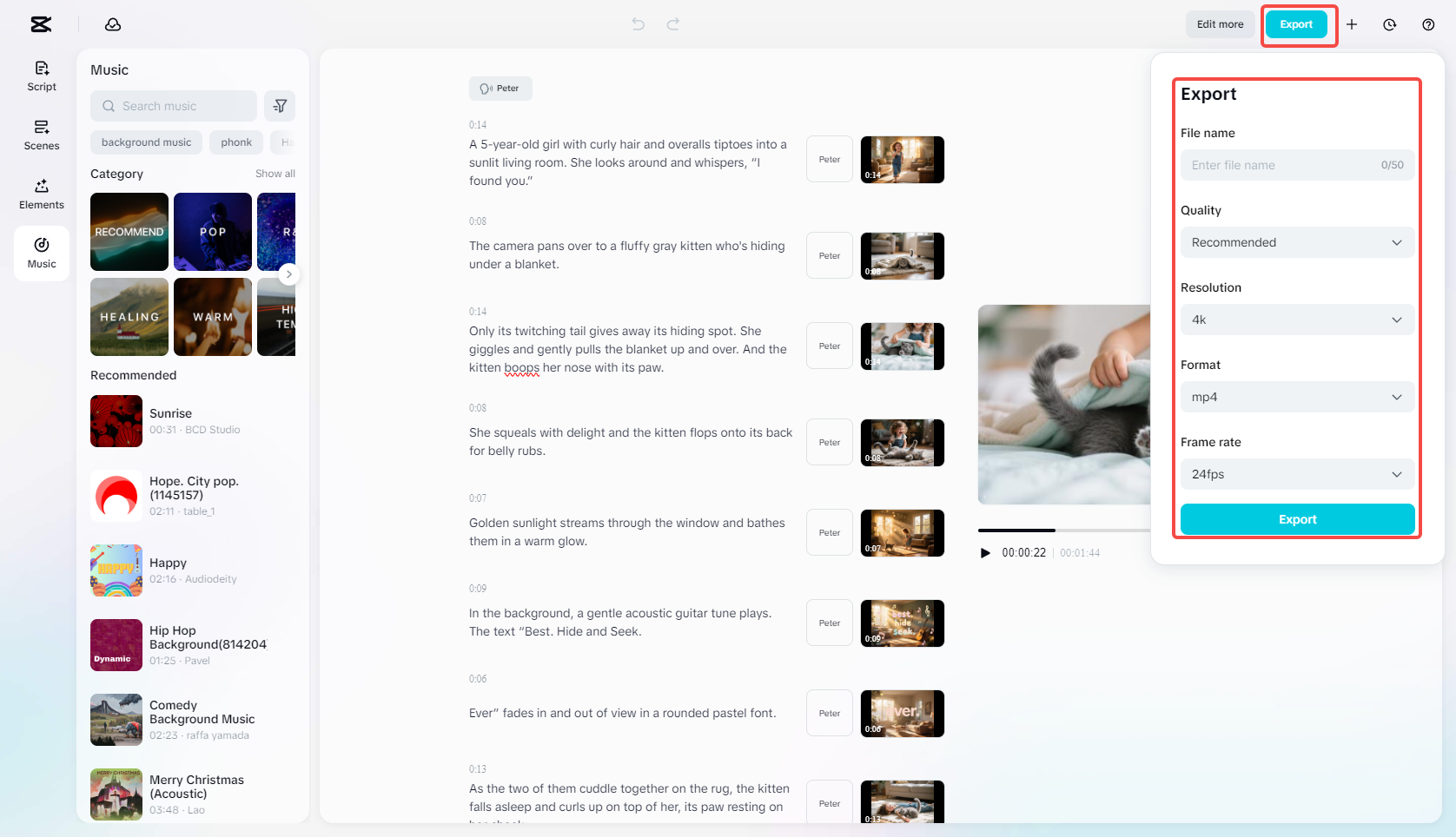 Download the AI-generated video