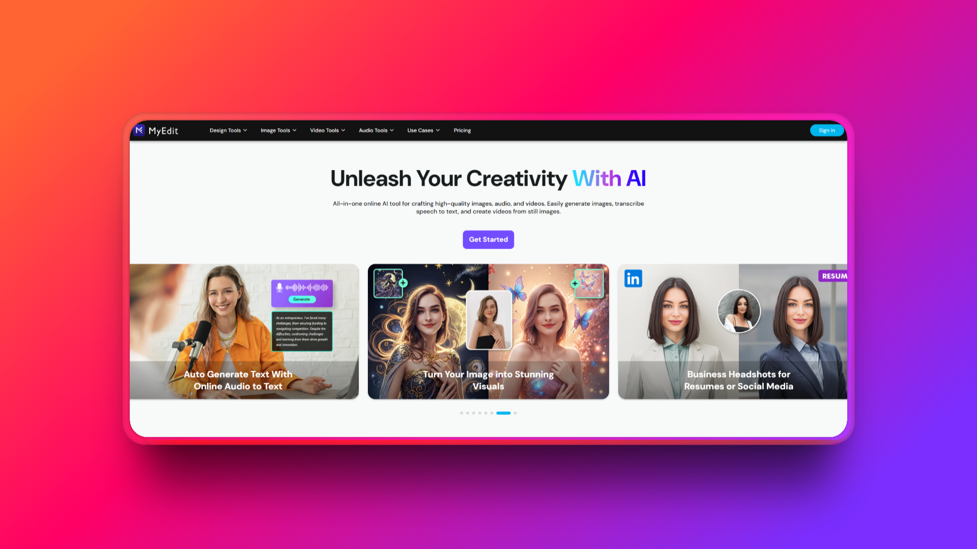MyEdit'in AI yaş filtresi