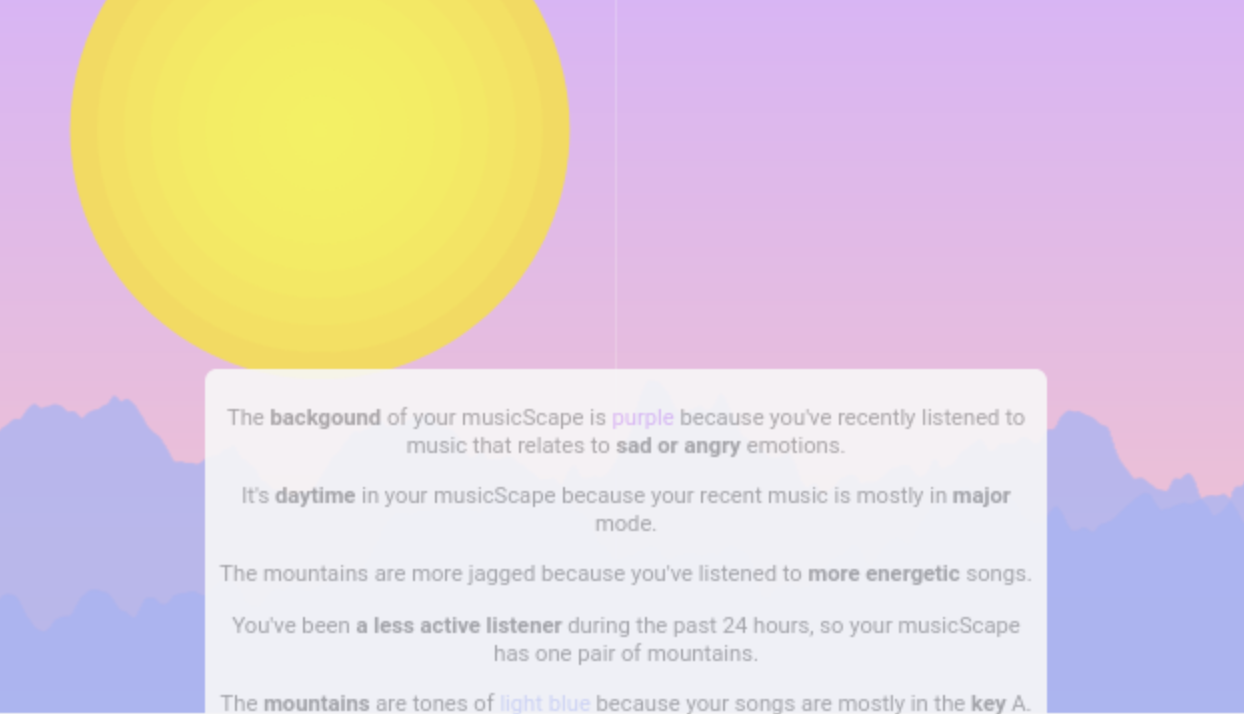 The interface of MusicScape - one of the best websites for Spotify replay music
