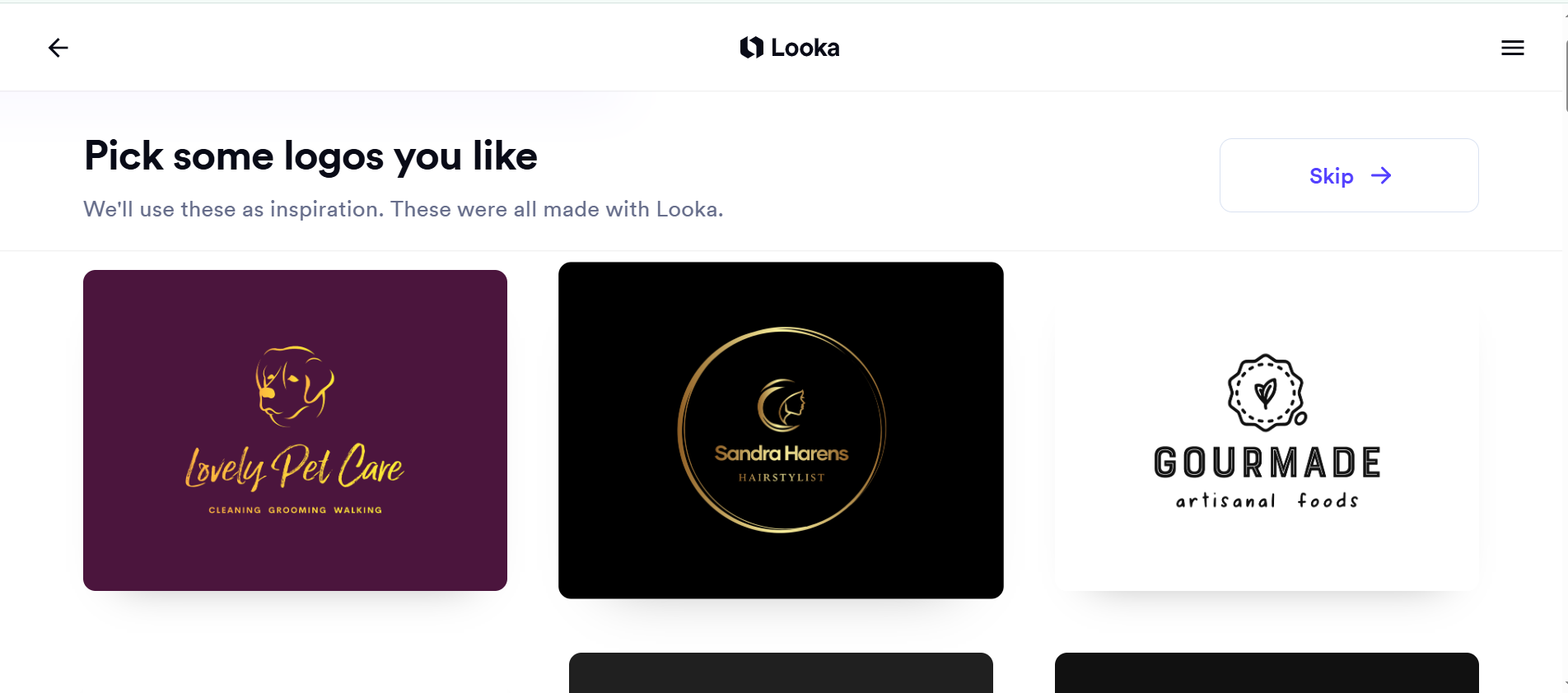 Looka - the best AI tool for logo