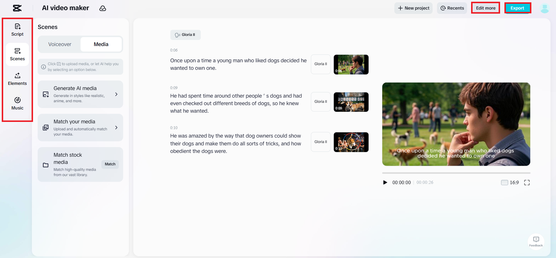 Automatically create your video