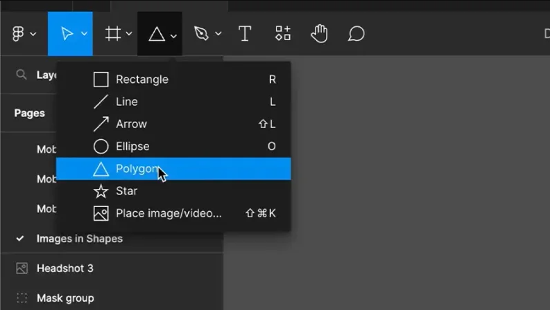 Create and select a shape