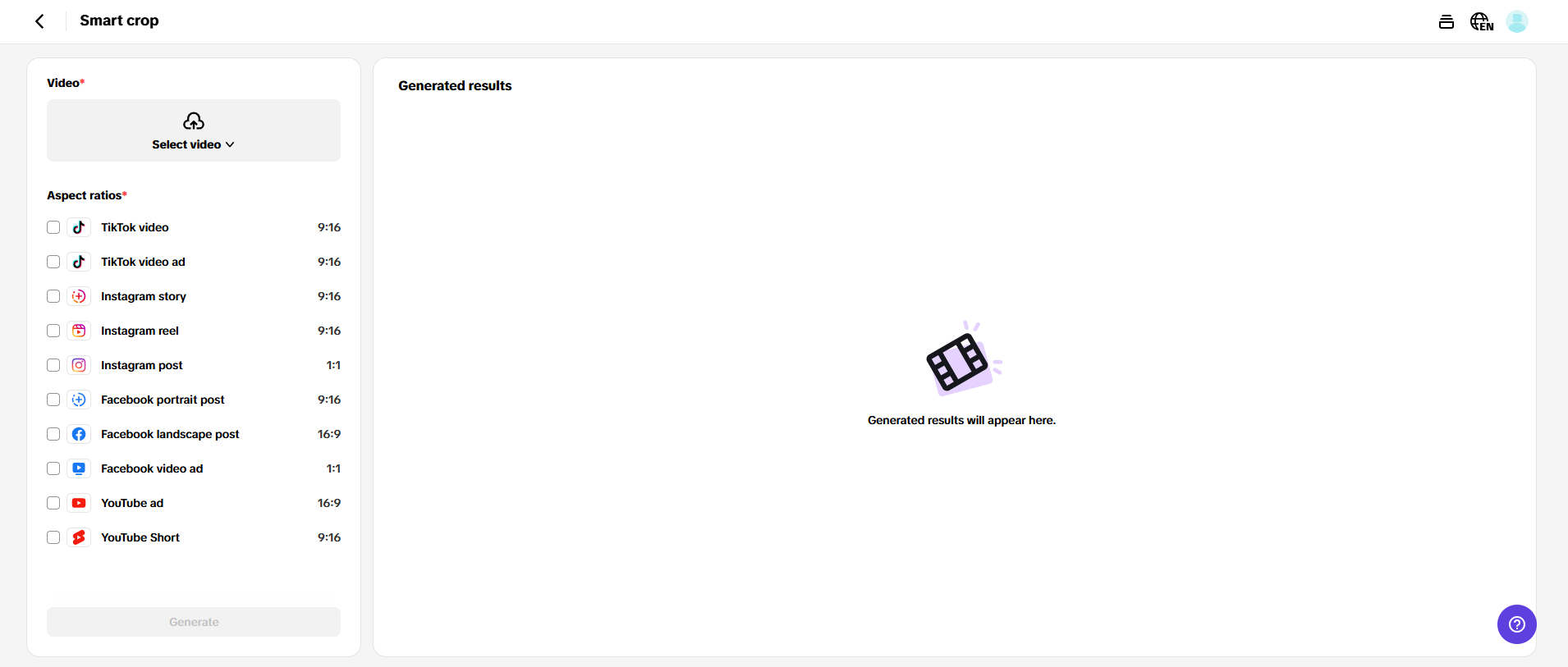 Resize videos for different platforms