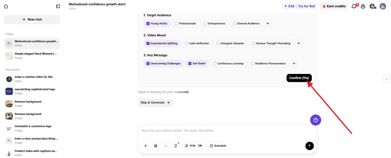 confirm the details to proceed