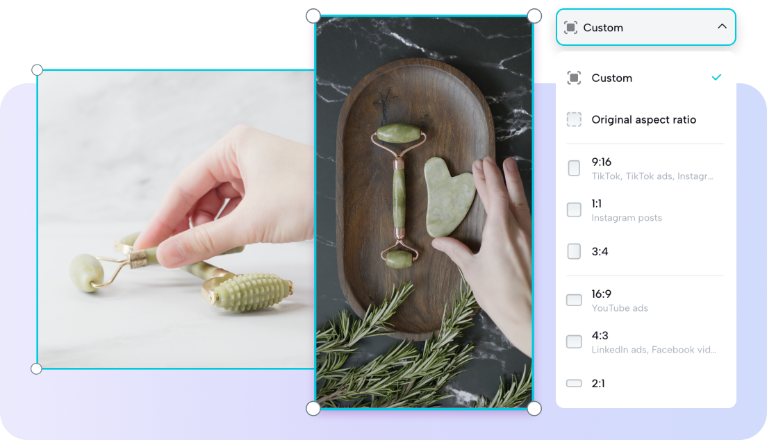 Pippit video editor showing a caption box being dragged to the top of the video frame, with alignment options visible in a side panel.
